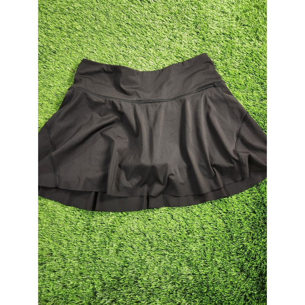 Athleta Ace Tennis Skort Womens Medium Black 13.5" Athletic Stretch Pockets